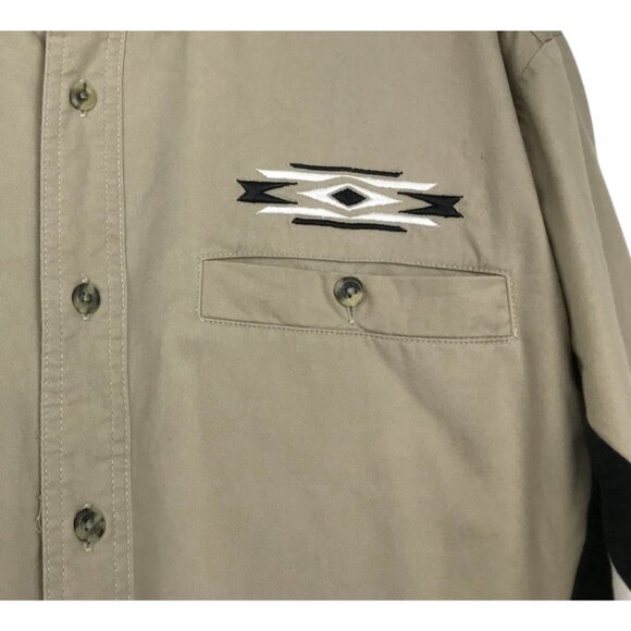 Vintage Wrangler Shirt Mens Size Medium Western Southwestern Button Down - Picture 3 of 11